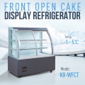 Front open curved glass cake display cooler showcase